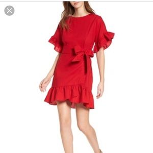Socialite red wrap dress